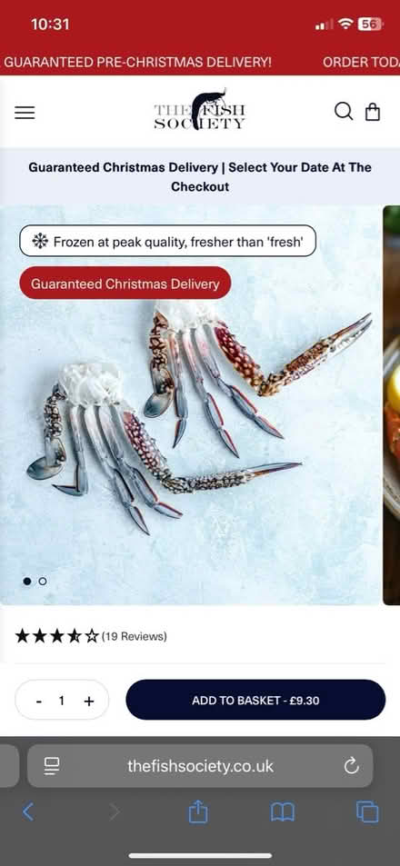 Photo of free Wild Blue Swimming Crab legs (GL51) #1