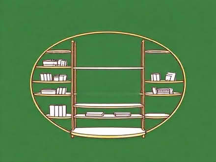 Photo of free large gold floor shelving unit circular (Moor Allerton LS17) #1