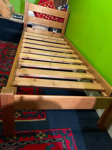 Photo of free Solid pine bed frame & mattress (BA1) #1