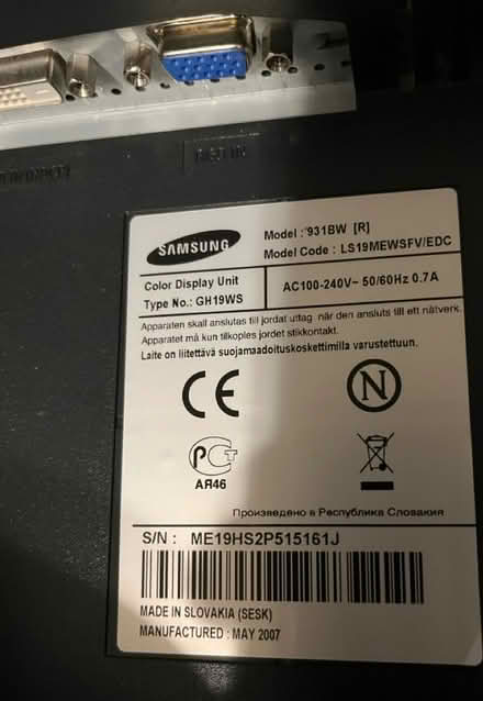 Photo of free Samsung PC monitor 17” (Lower Pilsley S45) #2