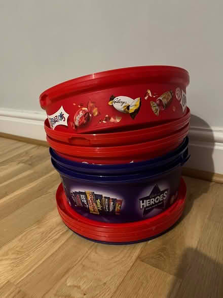 Photo of free 5 empty sweet tubs (1 with no lid) (Denvilles, near Havant PO9) #1