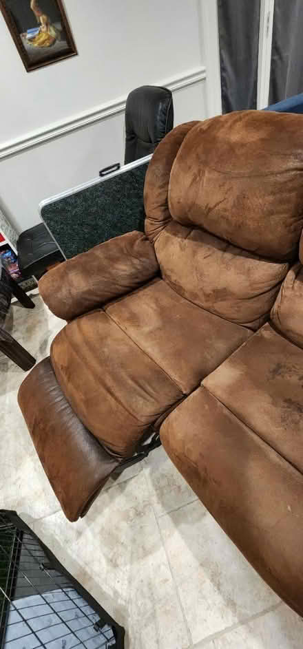 Photo of free Brown reclining sofa (Bartlett downtown) #2