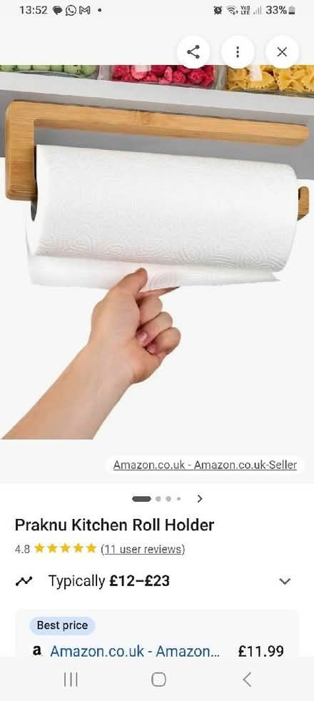 Photo of Under cupboard kitchen roll holder (Southam CV47) #1