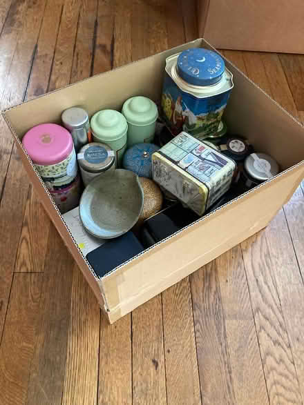 Photo of free box of decorative tins (Brookland) #3