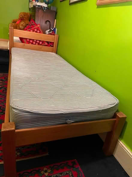 Photo of free Solid pine bed frame & mattress (BA1) #2