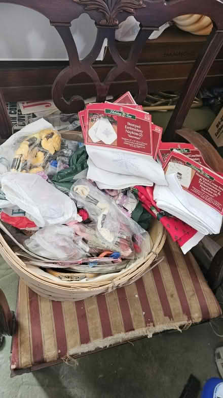 Photo of free Large basket of embroidery supplies (Severn) #1
