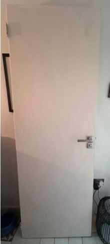 Photo of free Flat door with handle, hinges attached and thumb turn lock (Headington OX3) #3