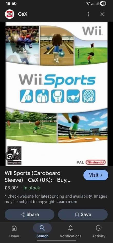 Photo of Wii Sports - Game Disc (Woodseats S8) #1