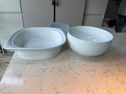 Photo of free Two white serving dishes (BR3) #1