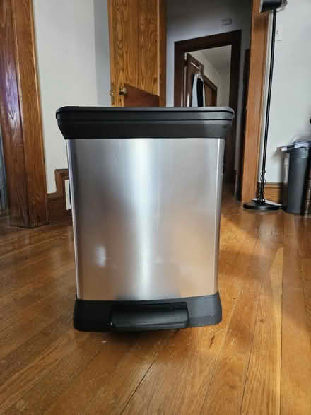 Photo of free Medium Stainless Steel trashcan (Near Manville, NJ) #1