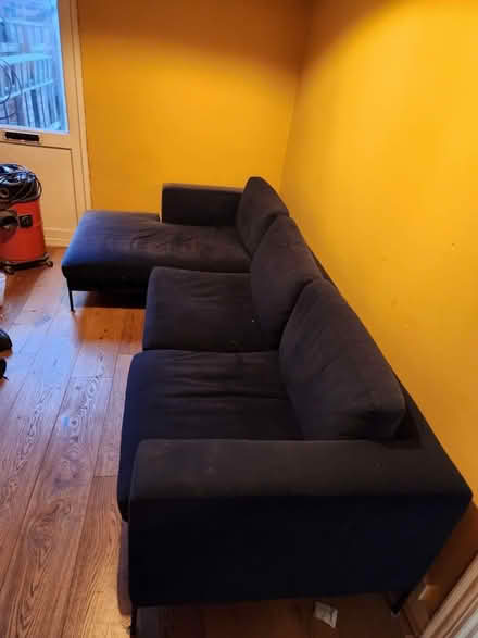 Photo of free Blue velvet corner sofa (E176dj) #2