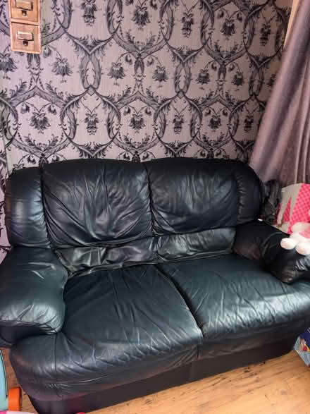 Photo of free 2 seater leather sofa (Pellon HX2) #1