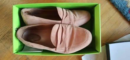 Photo of free Pink suede women's loafers size 8 (23602) #1