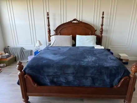 Photo of free Mahogany king size bed frame (Wellen Park) #1