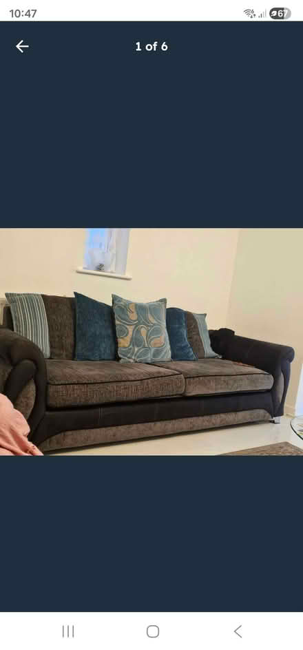 Photo of free 3 pice sofa set 2 x 3 seater and 1 cuddler (Cranford TW5) #1