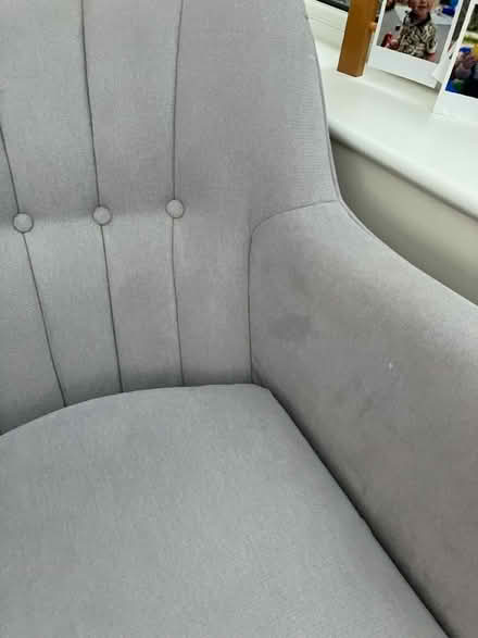 Photo of free Grey armchair and footstool (Castleford) #2