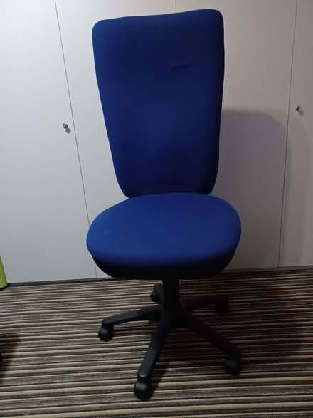 Photo of free High back office chair. Blue. In good condition. (Arkholme LA6) #1