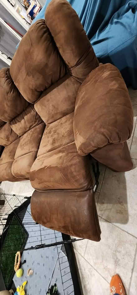 Photo of free Brown reclining sofa (Bartlett downtown) #3