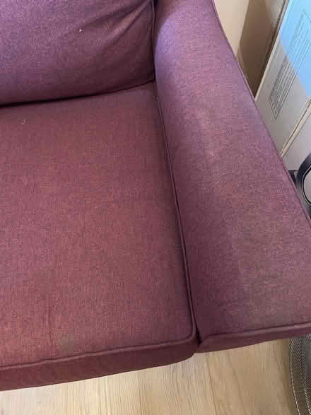 Photo of free Burgundy two seater sofa (Lower Clapton E5) #2