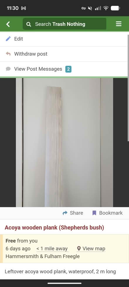 Photo of free Sturdy MDF and acoya wood planks (Shepherds bush) #2