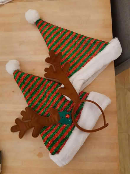 Photo of free 2 festive hats & antler headband (Sandylands morecambe LA3) #1