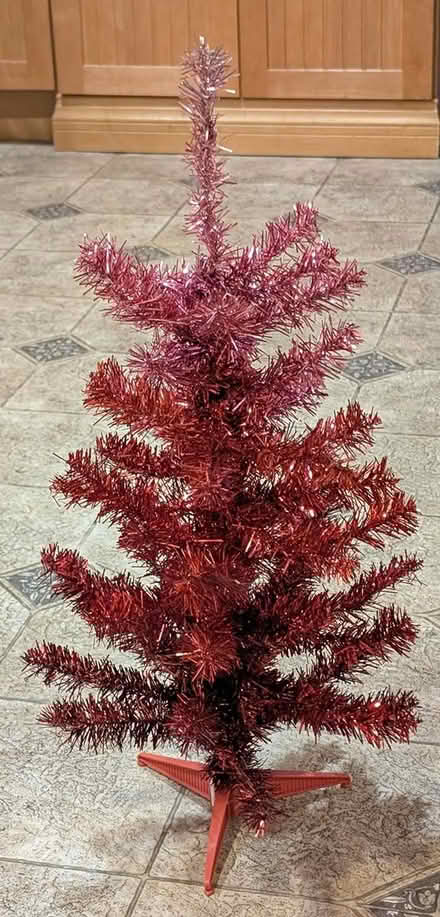 Photo of free Fuschia foil Christmas tree (North Cambridge) #1