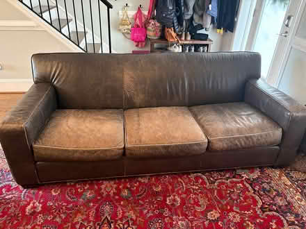 Photo of free Brown leather sofa - 85" (H St NE) #1