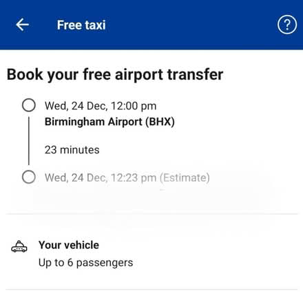 Photo of free taxi - BHX to 5 ways (Birmingham) #1