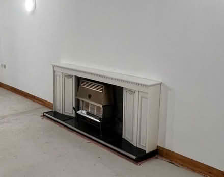 Photo of free White fireplace surround with black back (Matlock DE4) #3