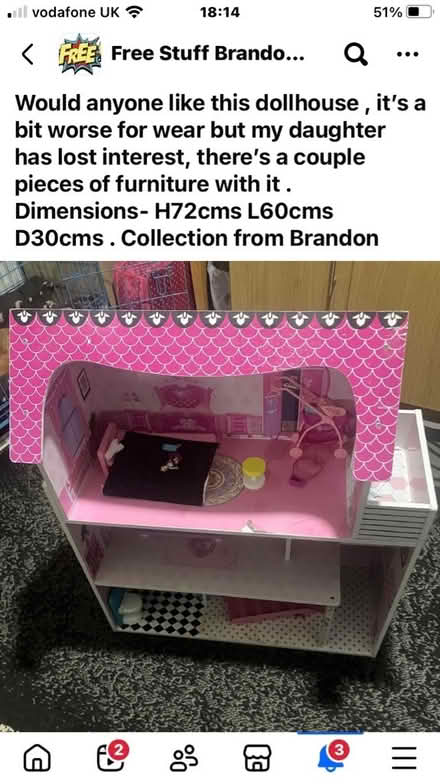 Photo of free Wooden Dolls House (Brandon DH7) #1
