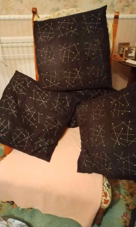 Photo of free Four black patterned cushions (Barford CV35) #1
