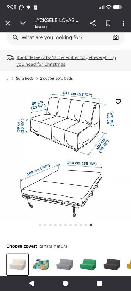 Photo of free IKEA sofa bed (TN24) #3