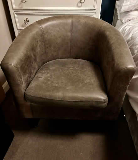 Photo of free Tub chair, mink colour faux leather (Welling DA7) #1