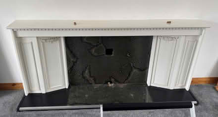 Photo of free White fireplace surround with black back (Matlock DE4) #2
