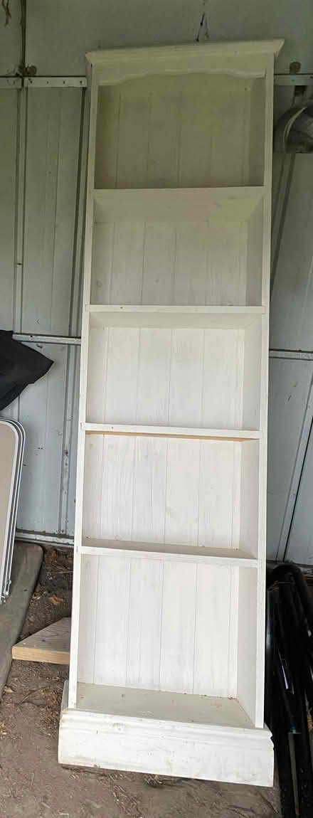 Photo of free Tall narrow pine shelving unit (Wokingham RG40) #1