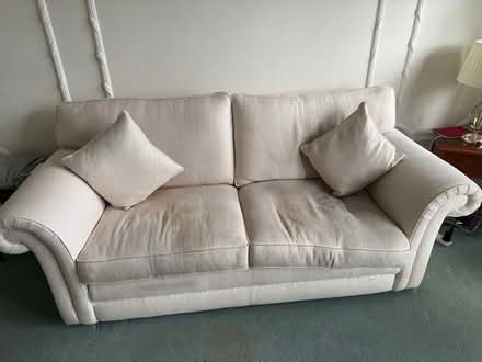 Photo of free Sofa, Arm Chair and Puffy (Sheffield S11 9PY) #1