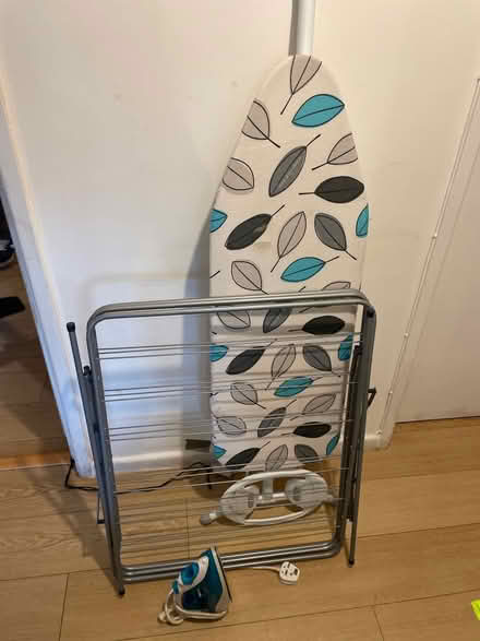Photo of free Iron, ironing board, drying rack (Seaton) #1