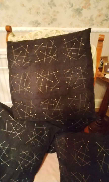 Photo of free Four black patterned cushions (Barford CV35) #2