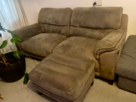 Photo of free Sofa and matching pouffe (Liss Uk) #1