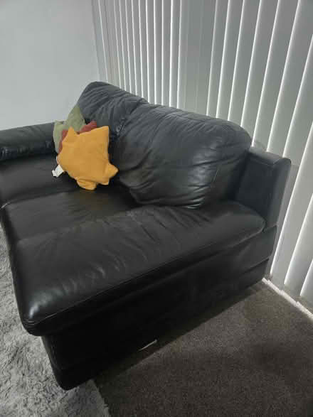 Photo of free Black leather 2 seater sofa (St asaph LL17) #3