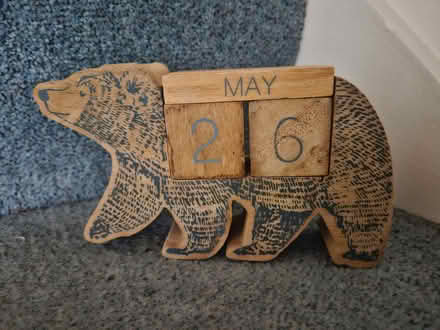 Photo of free Perpetual calendar wood bear (Radford Semele CV31) #1