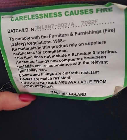 Photo of free 3 seater settee (EX11) #3