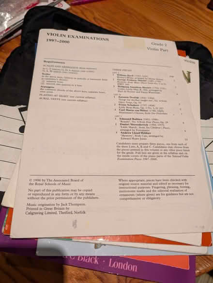 Photo of free Music bag and violin music up to grade 2 (Churchend RG30) #1