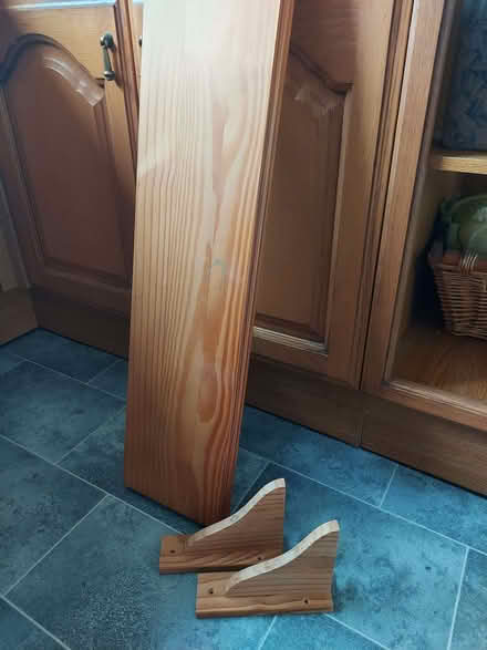 Photo of free One wooden shelf & brackets (Kidsgrove ST7) #1