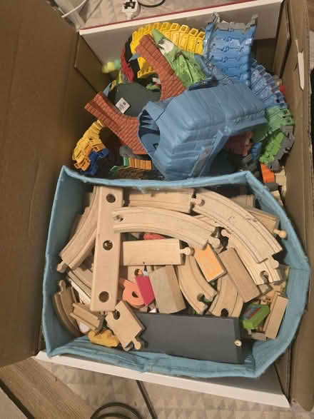 Photo of free Box of wooden and plastic rail (Malden Manor KT4) #2