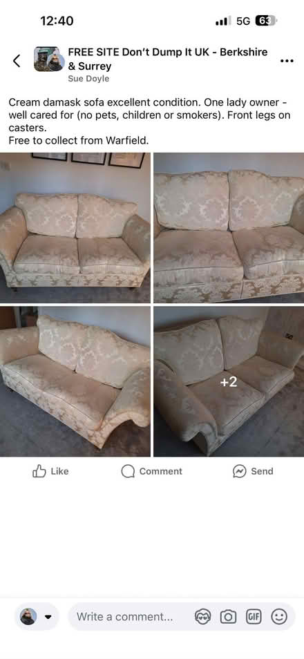 Photo of free Sofa (Warfield) #3
