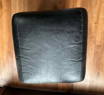 Photo of free Black Leather Two Seat Sofa & Footstool (Cassiobury WD17) #3