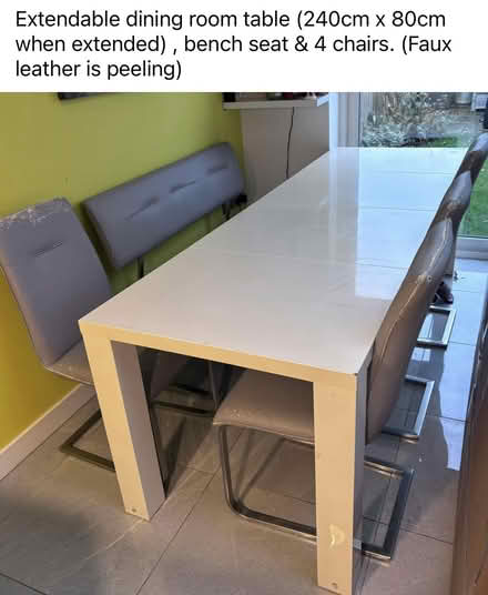 Photo of free Extendable table, bench & chairs (Formby L37) #1
