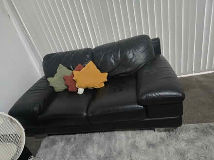 Photo of free Black leather 2 seater sofa (St asaph LL17) #2