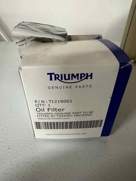 Photo of free Triumph Motorcycle oil filter (Sunnyvale near Raynor Park.) #1